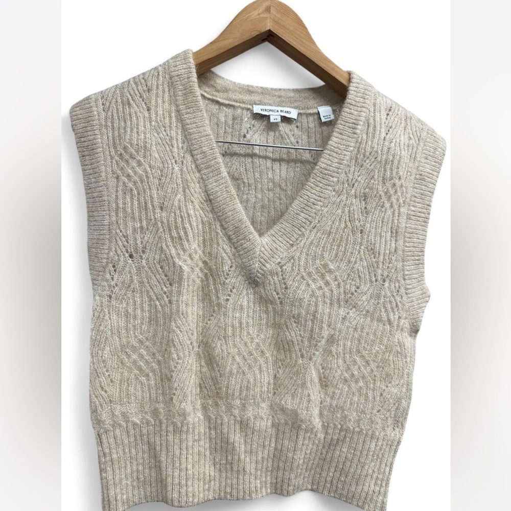 Veronica Beard Arida Alpaca Merino Wool Knit Sweater Vest